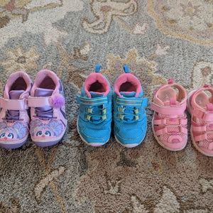 Lot of toddler girl shoes size 5 5w and 7